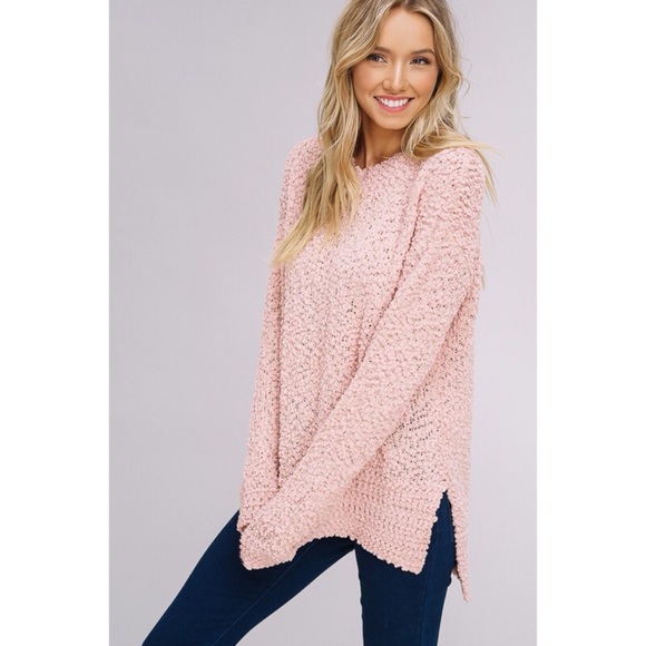 Hannah Beury Sweaters - Textured Sweater - Blush